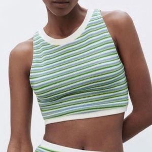Striped Knit Zara Cropped Tank
